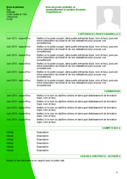 Modele De Cv Gratuit A Remplir Et A Telecharger En Ligne - Parchancefr